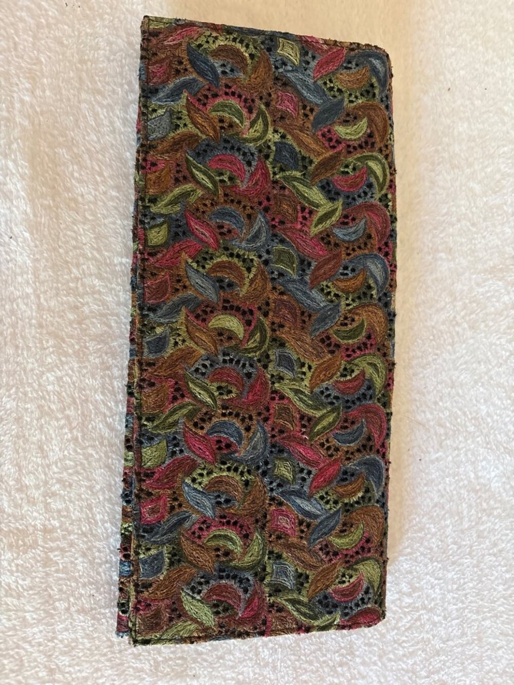 Colorful Vintage Clutch by Lennox Bags Purse With Embroidered Paisley Design & B
